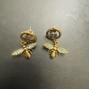Brand new upcycled Gucci Gold tone Bee Earrings